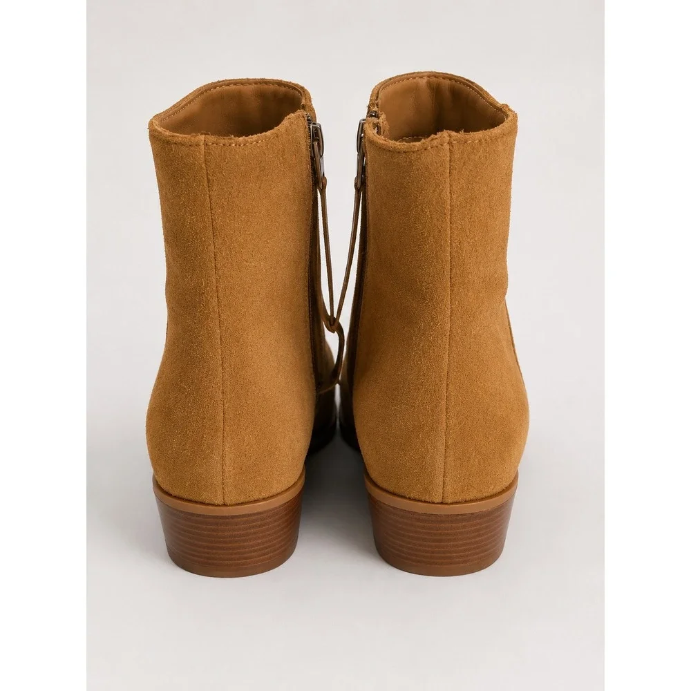 Dolce Vita Fahari H2O Brown Suede Waterproof Square Toe Ankle Boots Womens10.5 M - Picture 2 of 6